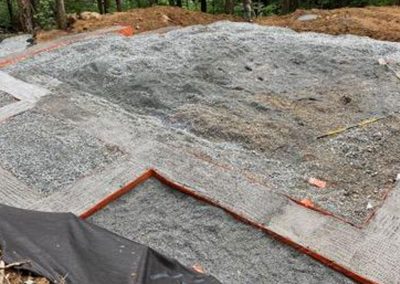 Once the concrete is poured, your footer is complete! No removing forms!